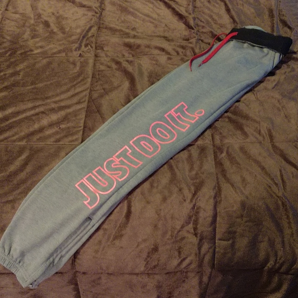 Nike Dri-Fit Gray and Pink Sweat pants